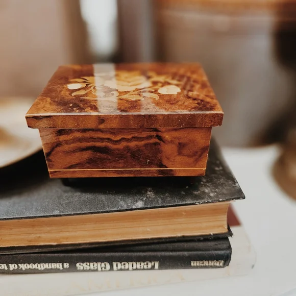 VINTAGE "Sorrento" Music Box With Brown Floral Design - Picture 3 of 6